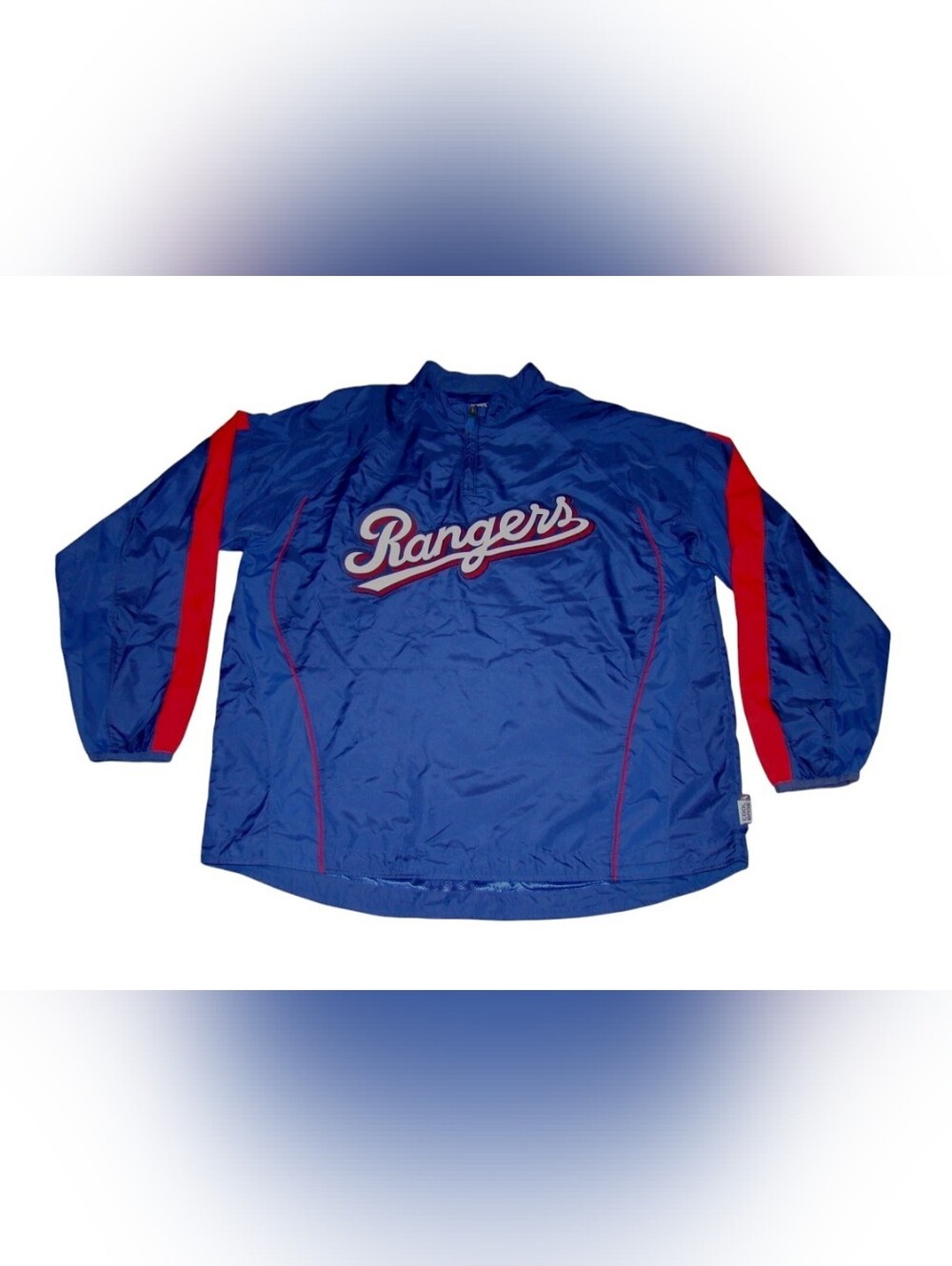 Majestic Script Texas Rangers MLB Mens 4XL Cool Base 1/4 Zip Lightweight Jacket